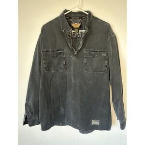 Vintage Harley Davidson Button Up Quarter Zip An American Legend Mens Large HD